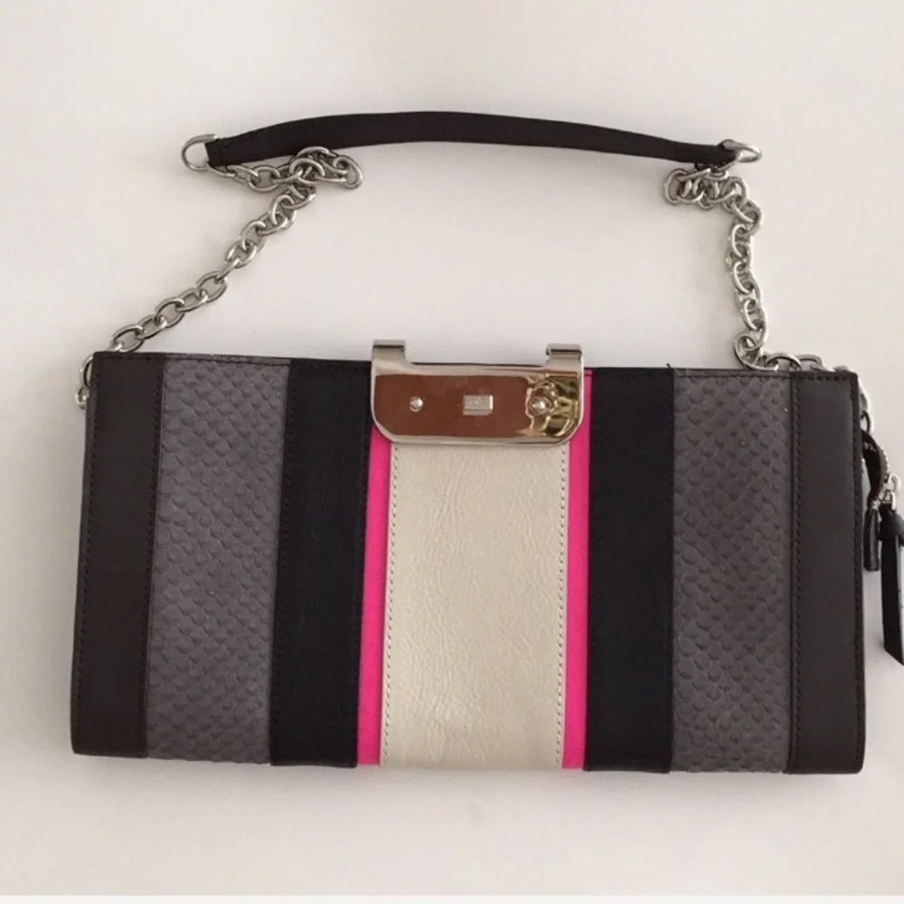 NWT Diane von Furstenberg Harper Leather Clutch Shoulder Bag